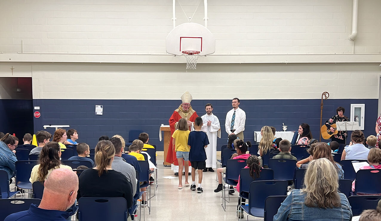 Bishop Woost celebrates first Mass at new Julie Billiart Brecksville campus