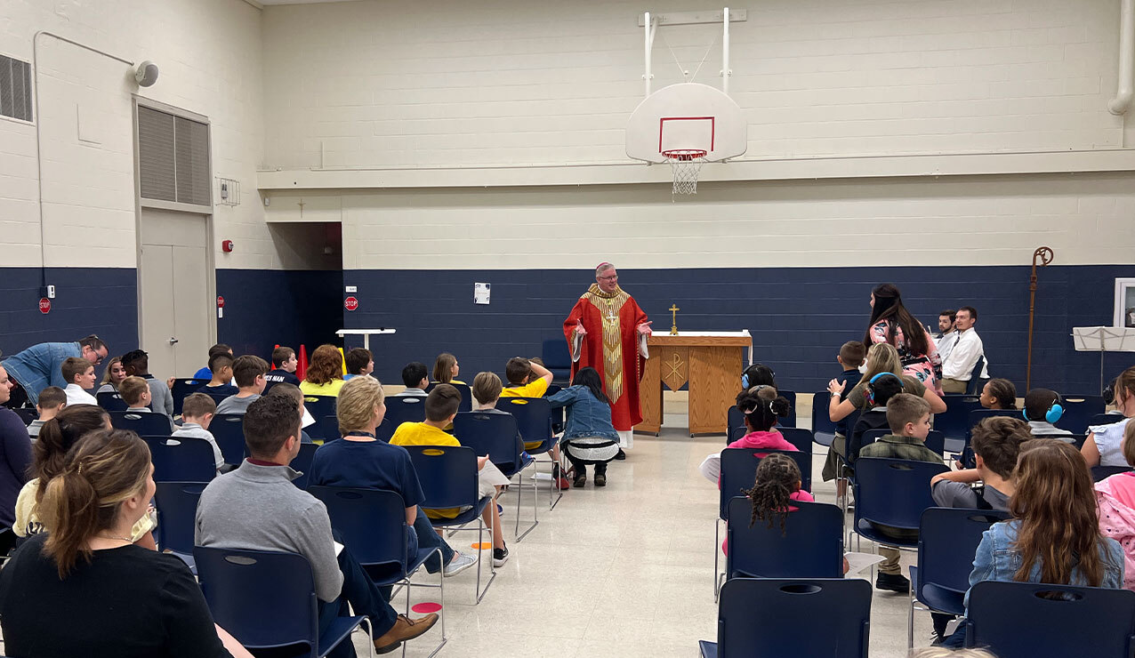 Bishop Woost celebrates first Mass at new Julie Billiart Brecksville campus