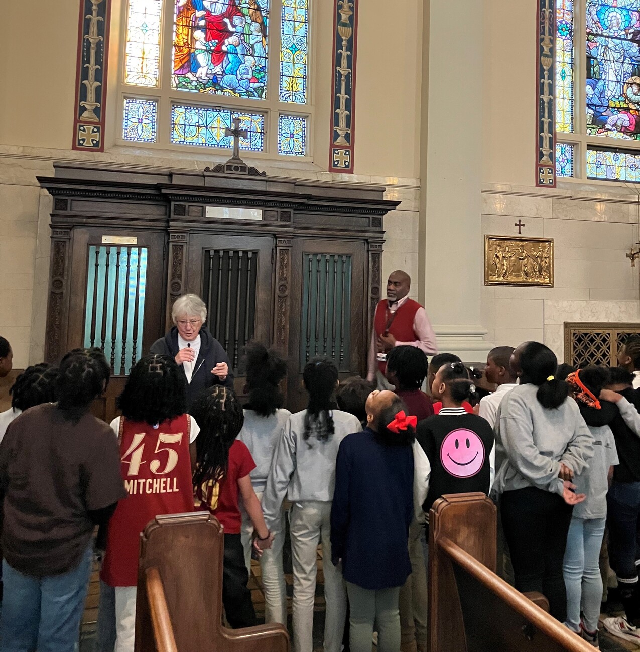 St. Aloysius School students get up-close look at parish church