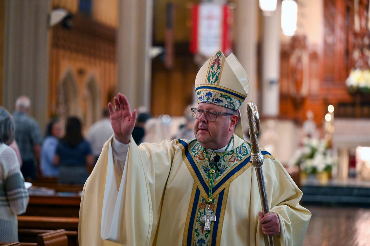 Faithful gather at cathedral for Mass of thanksgiving for Pope Leo XIV