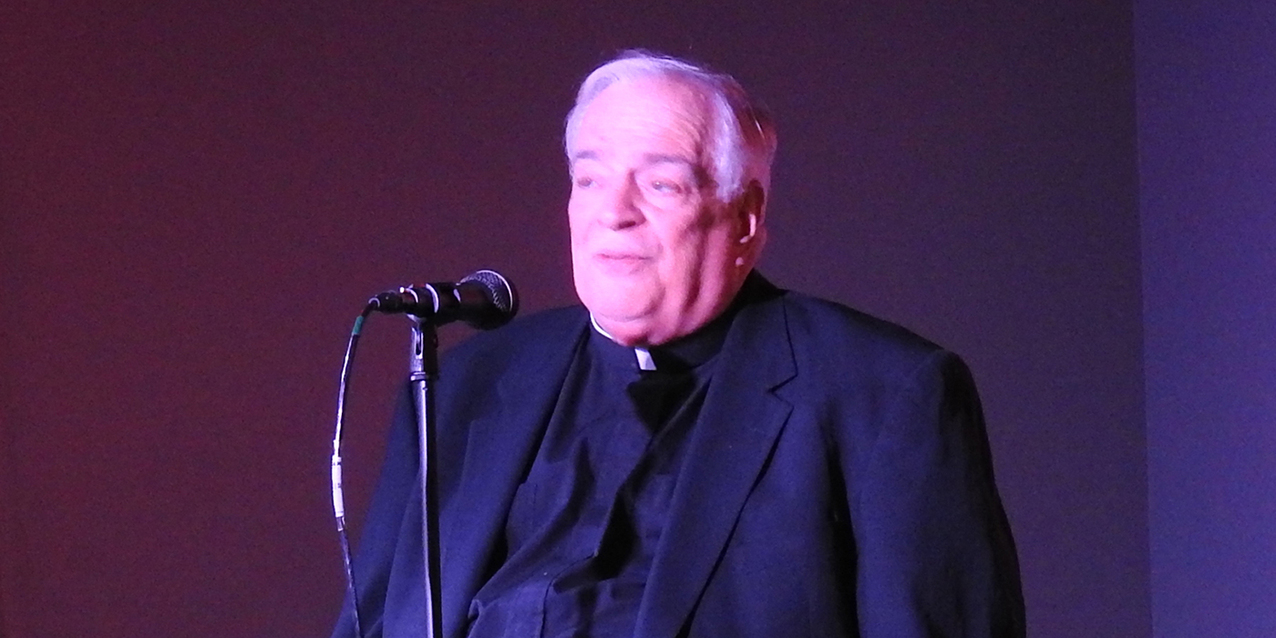 Father John Manning takes Theology on the Rocks group on a tour of diocesan history