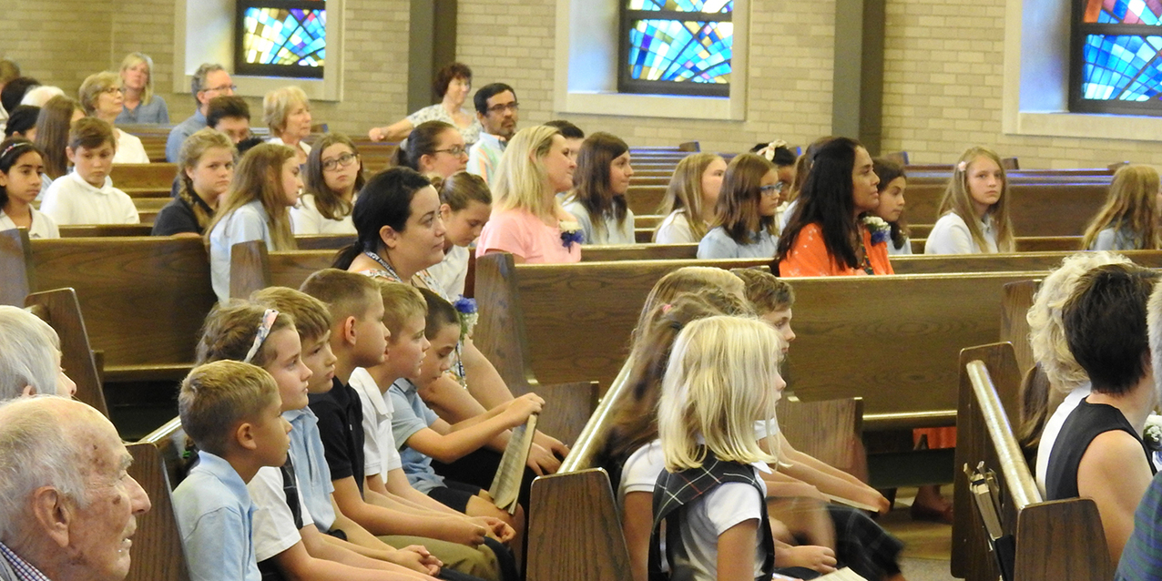 Liturgy, visit from bishop mark a new beginning for St. Albert the Great at Assumption Academy