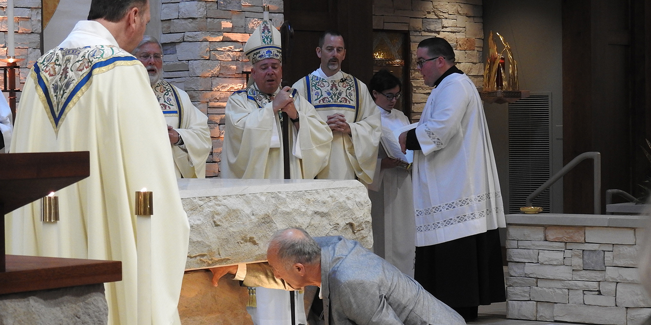 Bishop Perez dedicates new worship space, altar at St. Ambrose Parish