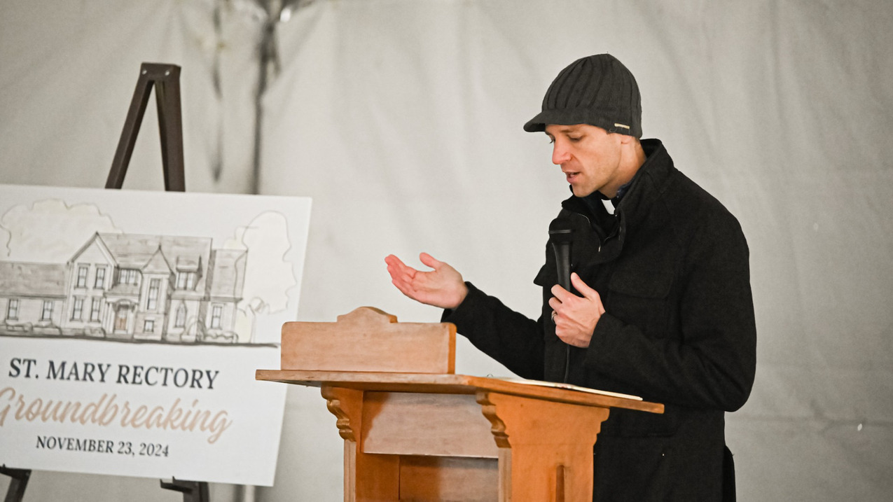 Ground is broken for new rectory at St. Mary Parish, Chardon