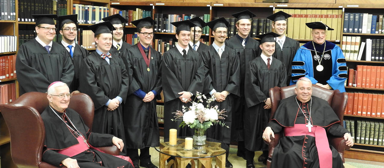 Bishop Martin Amos addresses graduates of Saint Mary Seminary and Graduate School of Theology