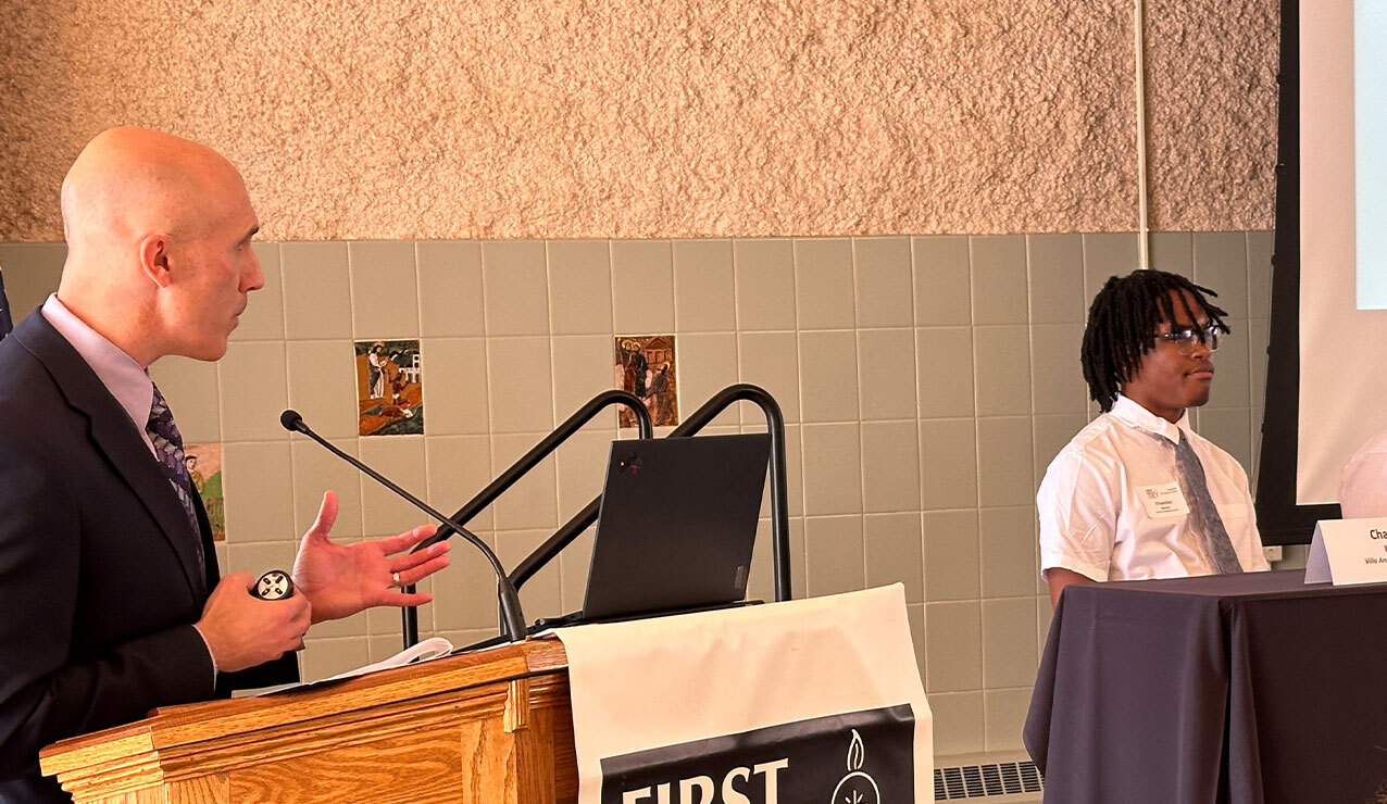High school students share insights on Catholic education with First Friday Club of Cleveland 