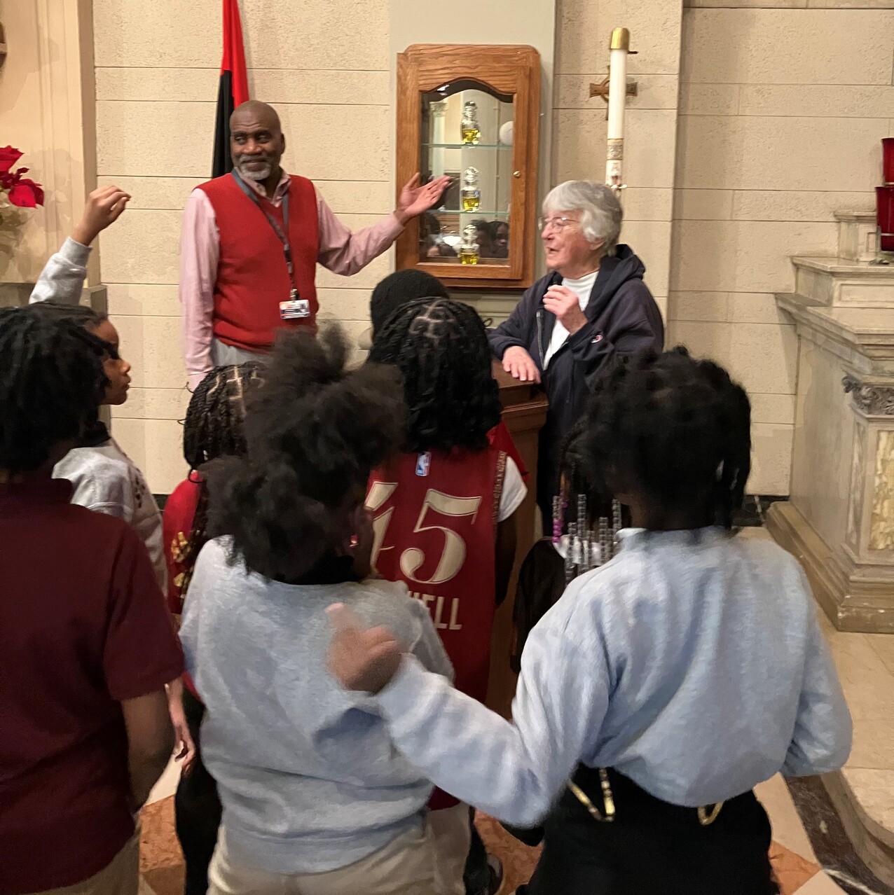 St. Aloysius School students get up-close look at parish church