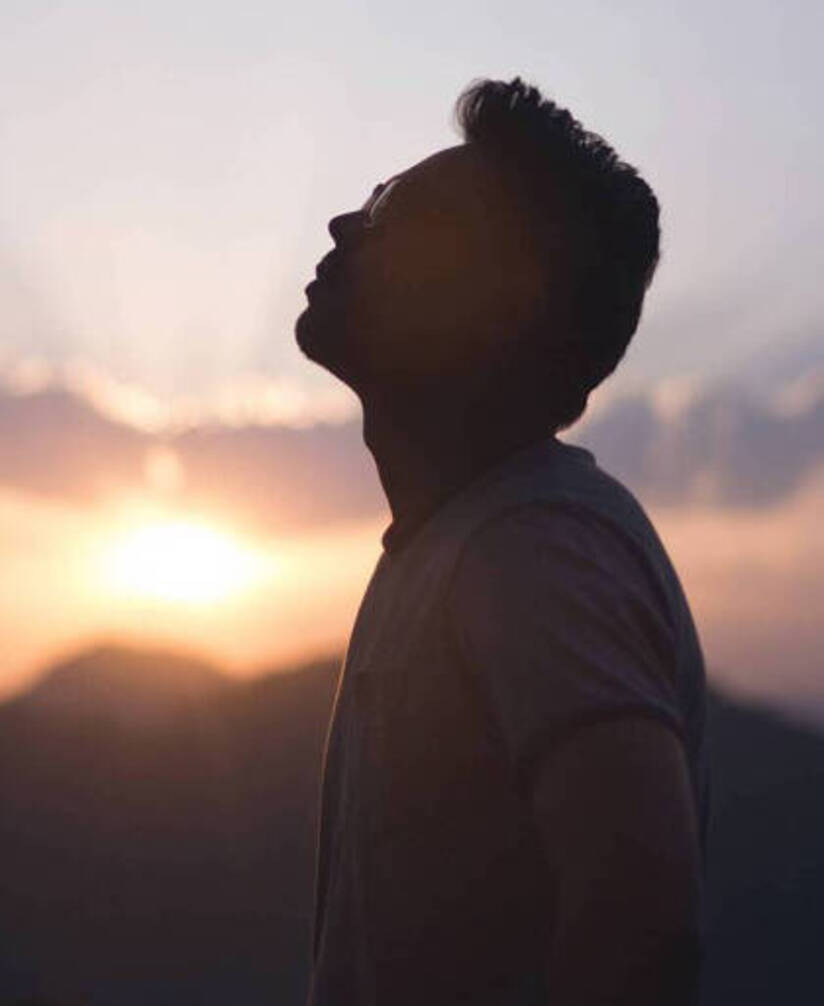 Person at sunset